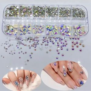 12Grids/Box Crystal Nail Art Rhinestones Glass